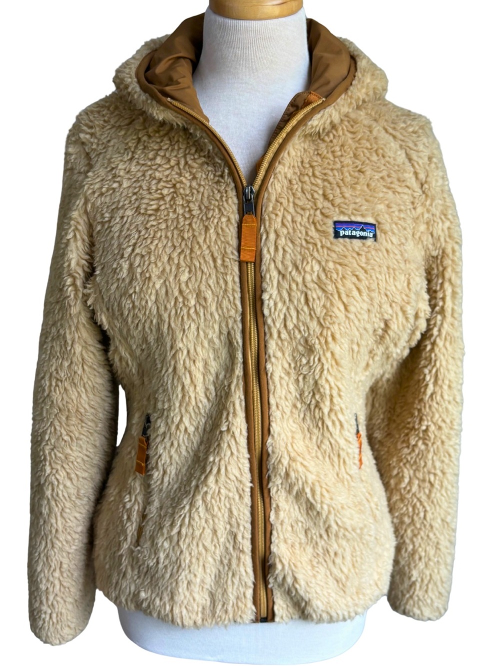 Patagonia Los Gatos Fleece Hooded Jacket Cream Tan Women’s M